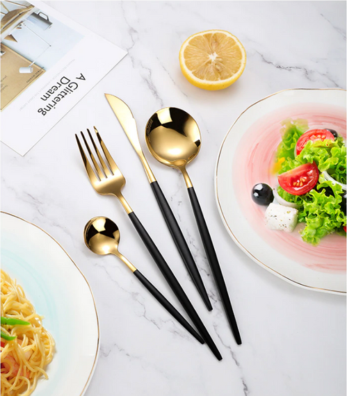 Набір столових приборів Kitchen чорний на 4 персони | Зображення 3