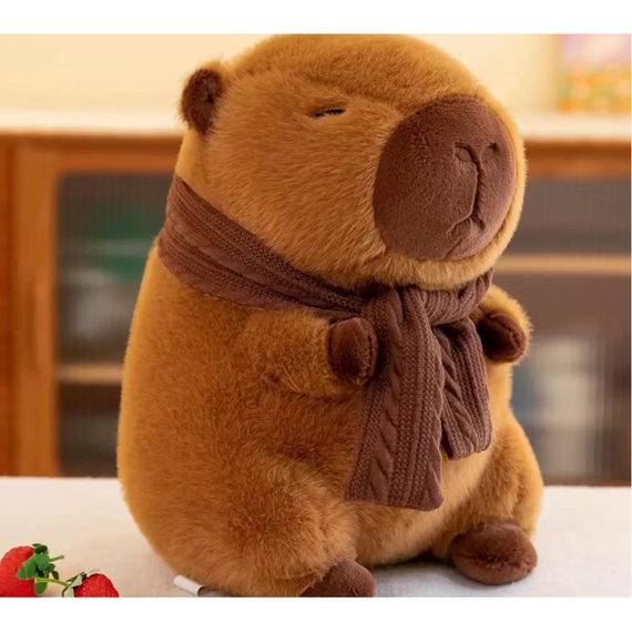 Іграшка капібара м'яка з шарфиком 29.8 см — плюшева тварина для сну, ігор і затишного інтер'єру, гіпоалергенна | Зображення 5