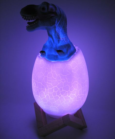 3D нічник світильник динозавр в яйці Dinosaur Lamp різнокольоровий з пультом д/к  з підзарядкою від USB | Зображення 2