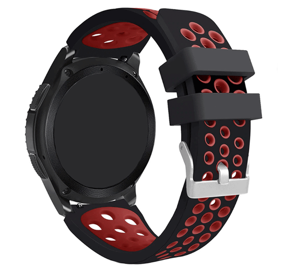 Спортивний ремінець з перфорацією для годинника Samsung Galaxy Watch 46 mm SM-R800 - Black&Red | Зображення 1