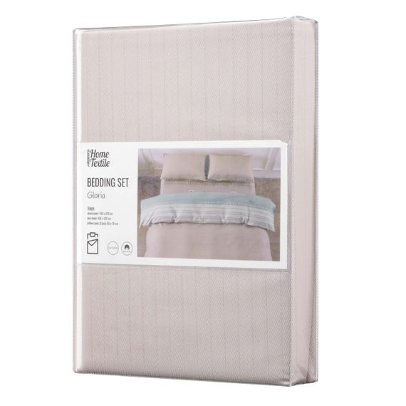 Набір постільної білизни 1,5сп Ardesto Gloria, 160х220см, 100% бавовна, сатин, смужки, коричневий (ART1622RB) | Зображення 7