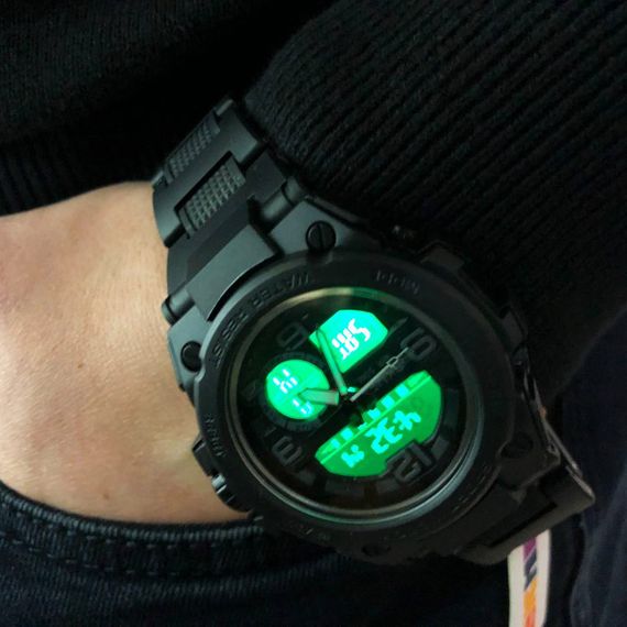 Армійський наручний годинник з таймером SKMEI 1452BK BLACK, Фірмовий спортивний годинник BE-25 | Зображення 1