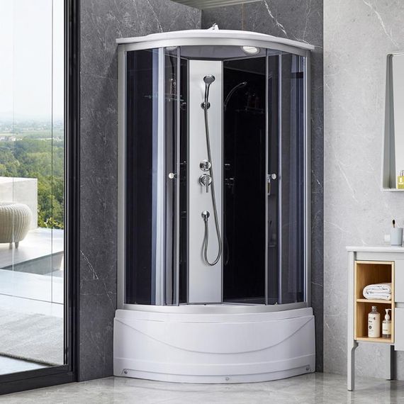 Душевой бокс Lidz Tani SB90x90.SAT.HIGH.GR, стекло тонированное 4 мм | Зображення 9