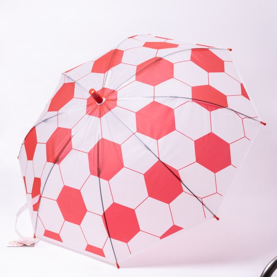 Класична дитяча парасолька-тростина напівавтомат з поліестеру 8 спиць діаметр 82 см Червона HP-23-9R | Зображення 1