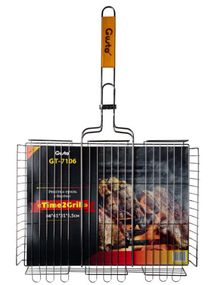 Решетка для гриля барбекю Gusto GT-7106 Time2Grill с ручкой из дерева для мангала  66х41х5,5 см