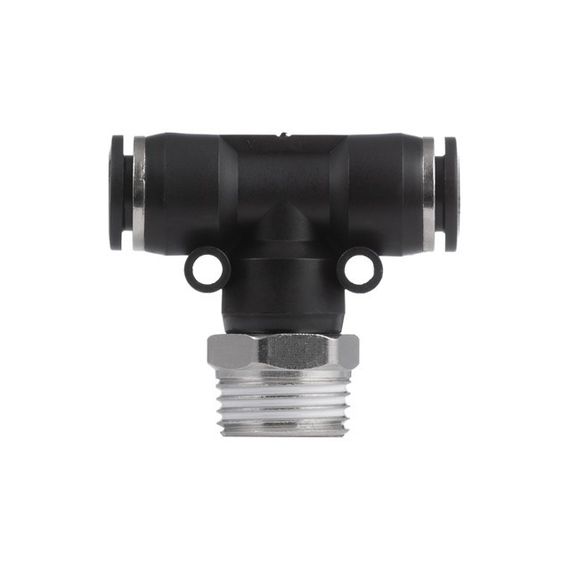 Цангове з'єднання Т-подібне для поліуретанових та ін. шлангів 10*10 мм, 1/2" зовн. різьба INTERTOOL PT-2363 | Зображення 2