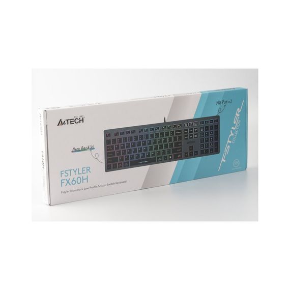 Клавіатура A4Tech FX60H USB Grey Neon backlit (4711421978309) | Зображення 8