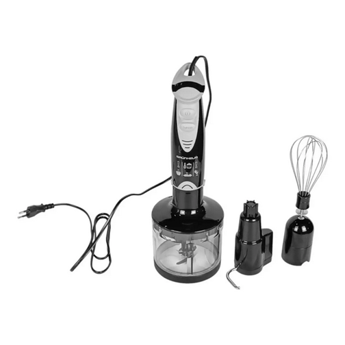 Мульти-блендерный набор Grunhelm EBS-850MC скорость 2+турбо 6 насадок измельчитель венчик мерный стакан 850 Вт Черный | Зображення 4