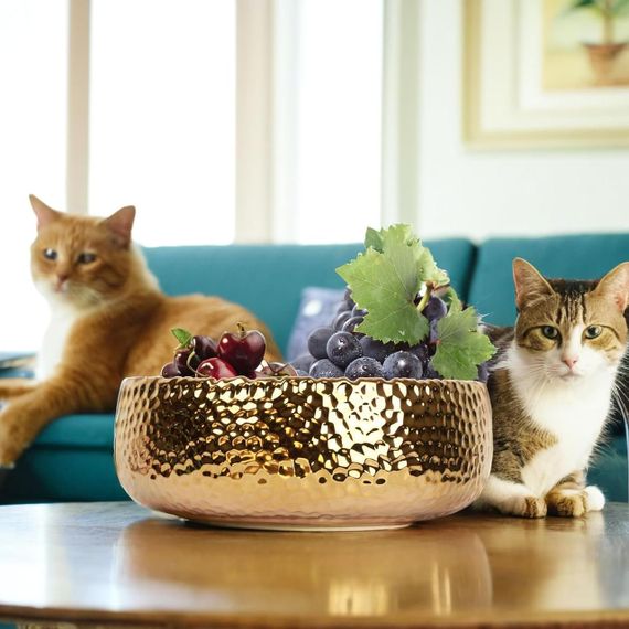 Миска декоративна велика золотиста, чаша для фруктів, цукерок, декорування, сервірування, салатниця фруктівниця 30 см | Зображення 3