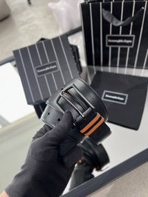 Ремінь Zegna із натуральної шкіри чорного кольору r164