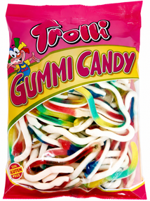 Большие желейные конфеты Trolli Змеи 1 кг, жевательный фруктовый мармелад ассорти (сладости для праздника и декора)