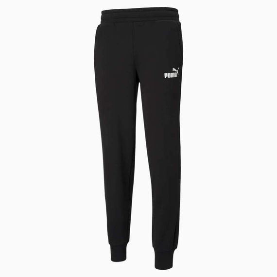 Штаны спортивные Puma Essentials Logo 586714 01 (черные, мужские, теплые, с флисом, свободные, бренд пума)