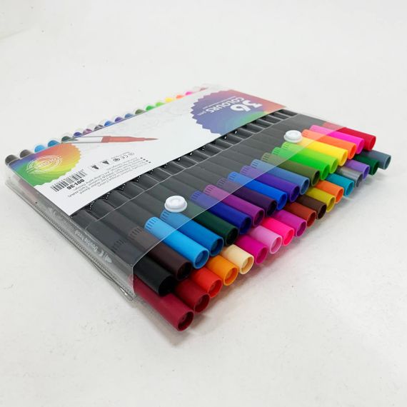 Профессиональный набор 36 шт двухсторонних маркеров линер+кисть с мягкой головкой на водной основе FT-64 | Зображення 5