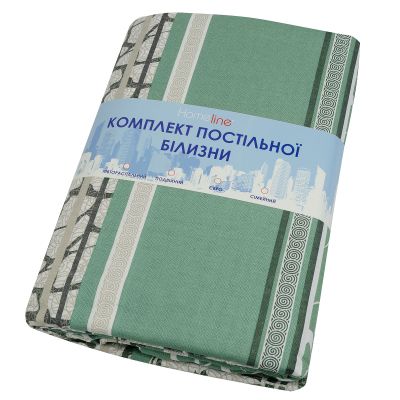 Постільна білизна Home Line Мармур зелений 70х70 см бязь полуторний (156313) | Зображення 1