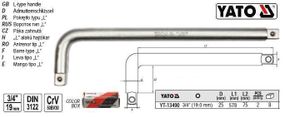 Вороток тип-L квадрат 3/4" L-600х100 мм YATO YT-13490