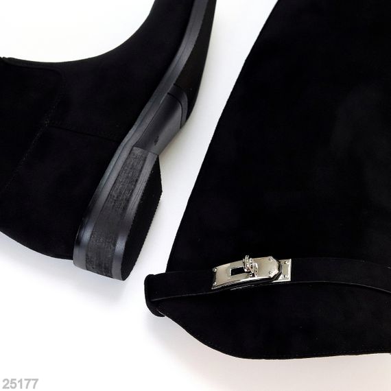 Шикарні хітові замшеві чорні чоботи жокейки єврозима | Зображення 7