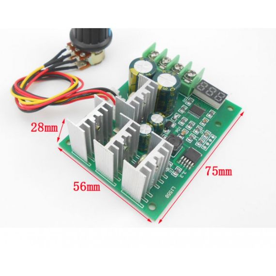 ШИМ регулятор,оборотов, скорости мотора DC 6-60V PWM 30A LCD | Зображення 1