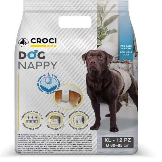 Підгузник-пов'язка для кобелів 60-85 см Croci Dog Nappy XL 12 шт/уп