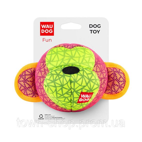 Игрушка для собак WAUDOG Fun, "Обезьяна", Ш 16 см, Дл 10 см розовый
