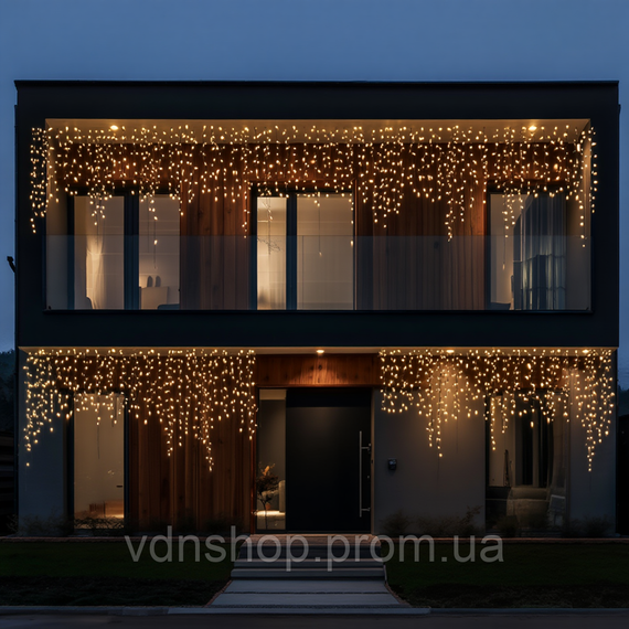 Вулична гірлянда Бахрома 25 м 405 LED чорний провід Жовтий 25MBY | Зображення 1