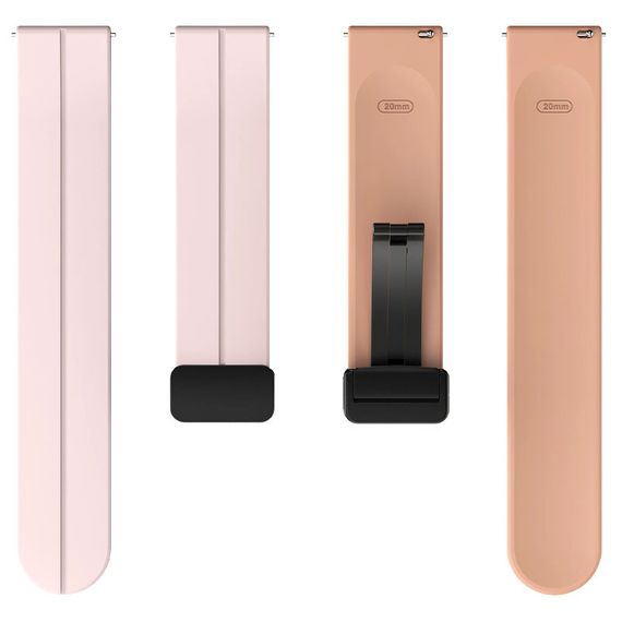 Силіконовий ремінець Classy для Smart Watch 20mm Pink / Beige | Зображення 2