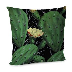Подушка диванная с бархата Кактусы 45x45 см (45BP_TFL062)