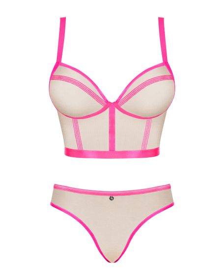 Комплект Obsessive Nudelia top & panties pink L/XL | Зображення 4