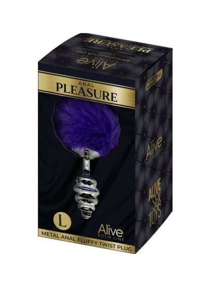 Анальна рельєфна пробка Alive Anal Pleasure з темно-фіолетовим хвостом, М Sex Aura | Зображення 5
