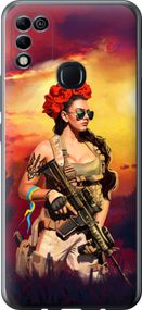 Чехол на Infinix Hot 11 Play Украинка с оружием "5316u-2756-17620"