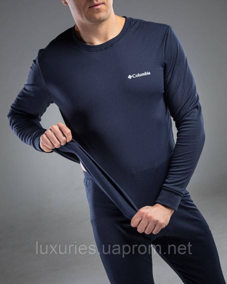Комплект термобілизни Columbia поліестер на флісі, теплий і дуже зручний набір, приміум'якість Синій, XL