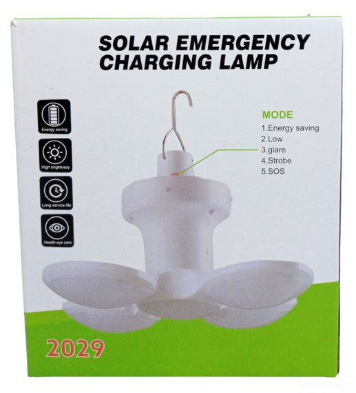Лампа на акумуляторі + сонячна батарея з підвіскою ЛЕД LED Solar Emergency Charging Lamp 2029 | Зображення 7