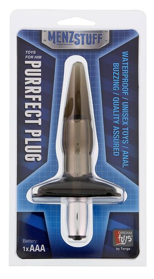 Анальна пробка вібратор для початківців MENZSTUFF PURRFECT PLUG SMOKE — діаметр 2,5 см, водонепроникна | Зображення 2