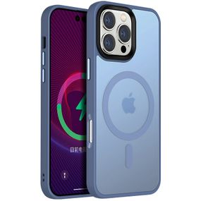 TPU+PC чохол Metal Buttons with MagSafe Colorful для Apple iPhone 16 Pro (6.3") Блакитний / Sierra Blue