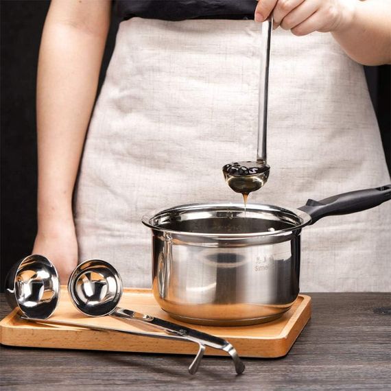 Ополоник для супу з неіржавкої сталі, 4 шт., ложка для соусу на 1/2/3/4 унції, металевий ополоник | Зображення 1