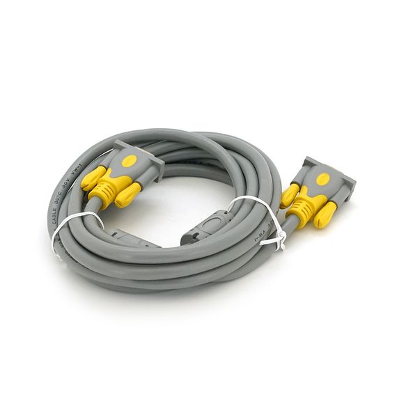 Кабель Merlion VGA 3 + 6 HIGH SPEED 3m, male to male (тато-тато), 1 ферит, сіро-жовтий, кульок 1080P Q80 | Зображення 1