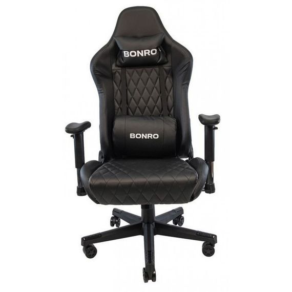 Кресло геймерское игровое компьютерное Bonro 1018 черное 40700008 | Зображення 1