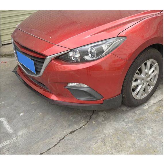 Накладка на передній бампер Lip (2014-2016, Карбон) для Mazda 3 рр | Зображення 3