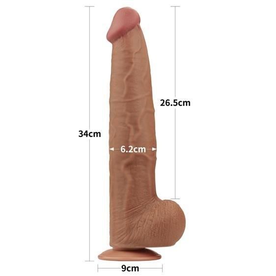 Фалоімітатор - Sliding-Skin Dual Layer Dong 13.5" Brown sexstyle | Зображення 2