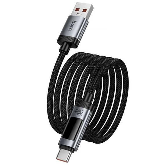 Дата кабель Hoco U148 Lord with display USB to Type-C 100W (1.2m) Black | Зображення 5