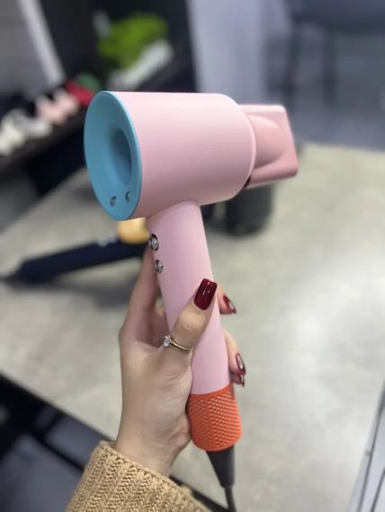 Фен Super Hair Dryer ceramic pop з іонізацією та турборежимом 5 насадок (Y-39)  персиковий | Зображення 2