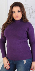 Женский теплый кашемировый гольф-водолазка Ri284 цвет фиолетовый, размер 42/46