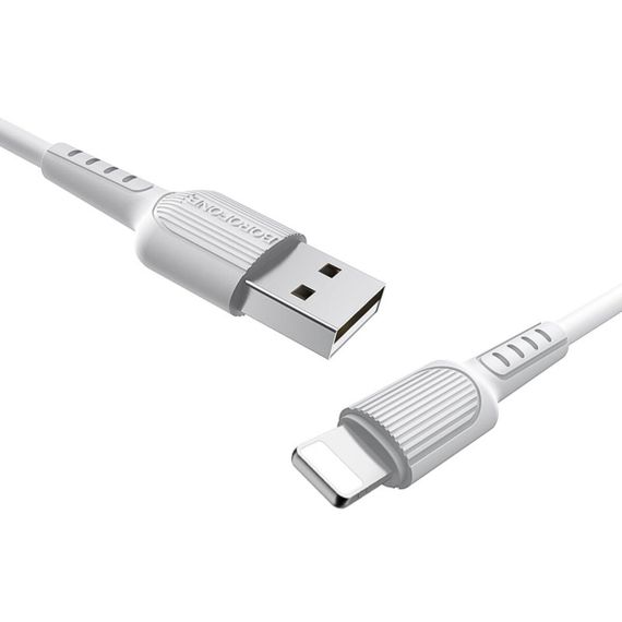 Кабель BOROFONE BX16 USB to iP 2A, 1m, PVC, TPE connectors, White | Зображення 1