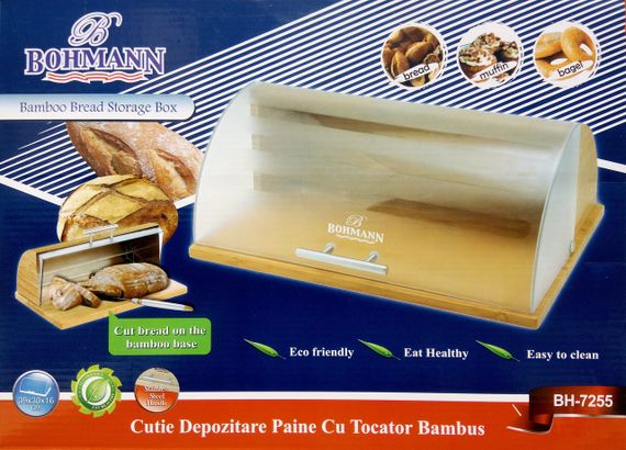 Хлебница деревянная Bohmann BH-7255 с пластиковой крышкой | Зображення 1