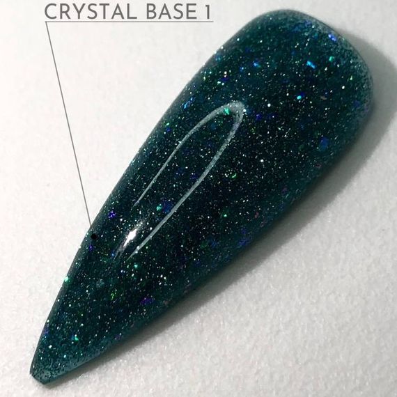 Світловідбивна база Crooz Crystal Base №01 (зелена з блиском) 8мл | Зображення 3