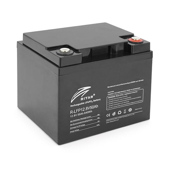Аккумуляторная батарея Ritar LiFePO4 12,8V 50Ah 640Wh BMS25@4S (198х166х169 мм), 6.5kg Q2