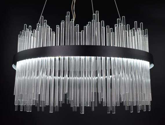 Люстра світлодіодна підвісна LED світильник для квартири на стелю лед 26922 Чорний 60-180х80х80 см. | Зображення 3