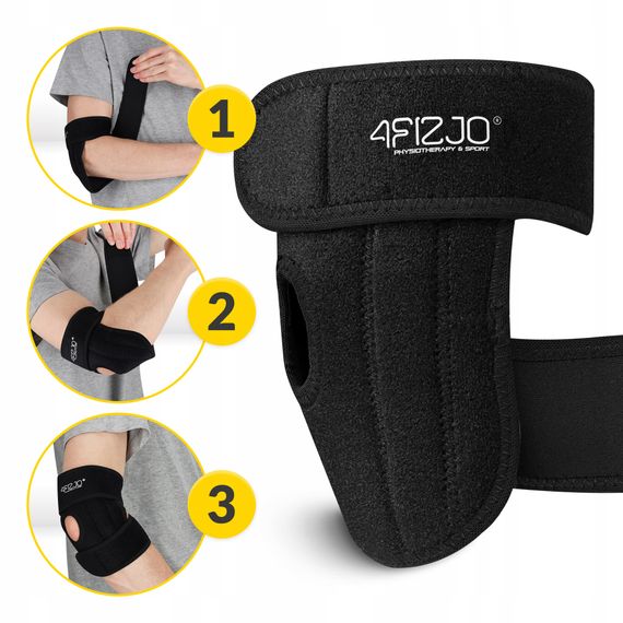 Фіксатор (бандаж) для ліктьового суглоба 4FIZJO MED 1 шт універсальний Black (P-5905973407380) | Зображення 1