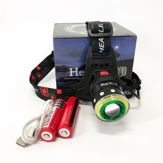 Ліхтар на лоб для риболовлі Police Police T105-T6+COB, Налобний ліхтар зі зручним ремінцем для голови BM-66 | Зображення 1