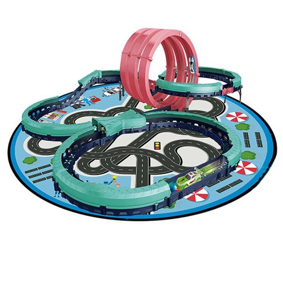 Інтерактивний трек з інерційною машинкою SHT 6688-617 (59pcs/2CAR) Blue