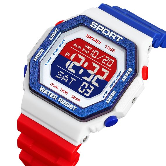 Електронний годинник Skmei 1988RDBU Red-Blue | Зображення 1